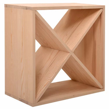 Solid Wood Tabletop Wine Bottle Rack in Natural